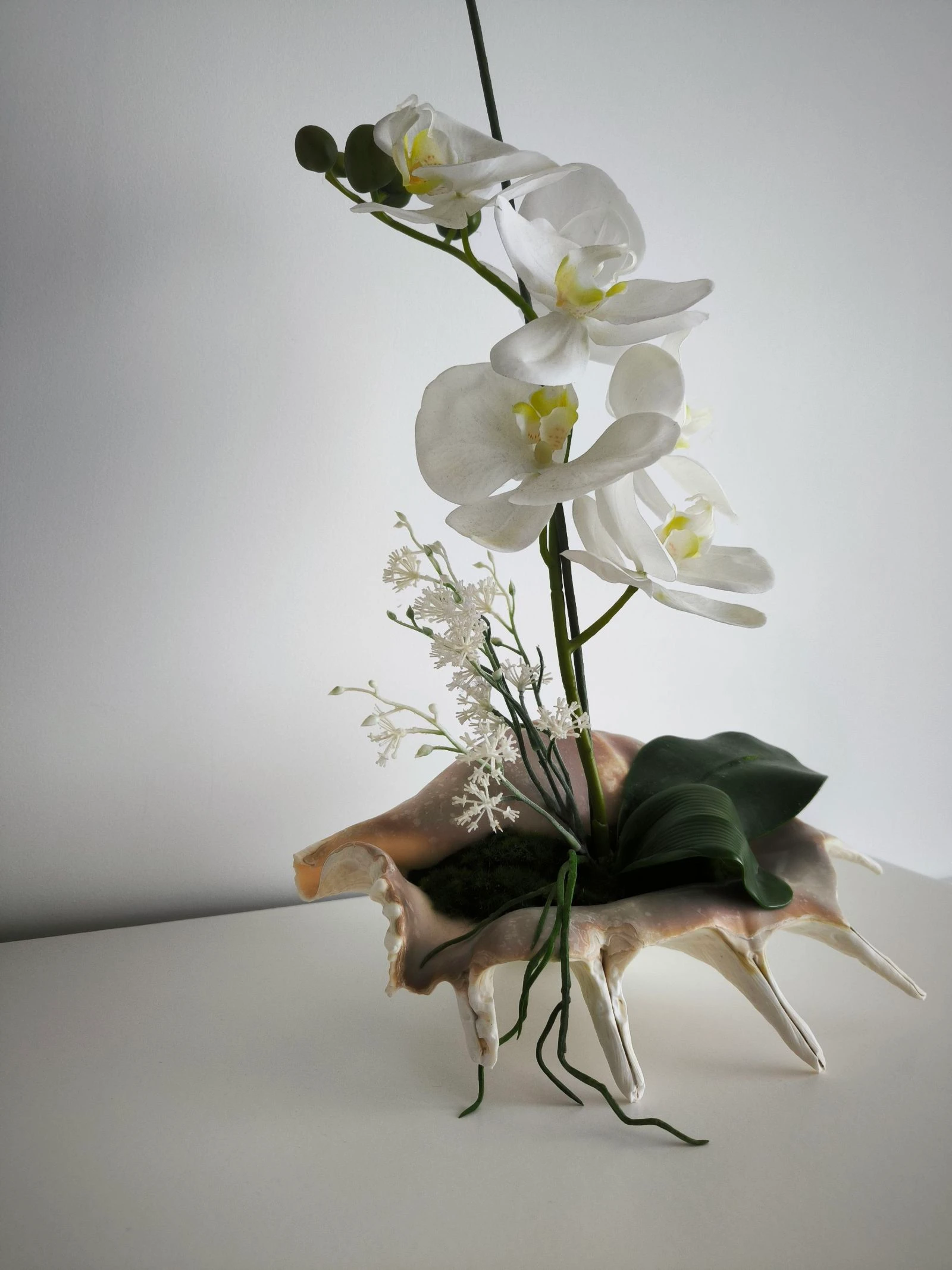 Arranjo met kunstmatige orchidee, als nieuw – photo 2